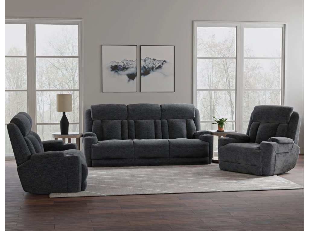 Lucky Charcoal Power Sofa Group - image 1