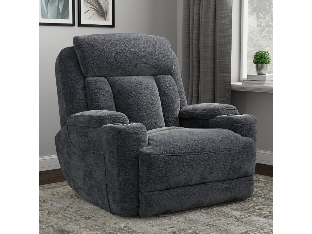 Lucky Charcoal Power Recliner - main image