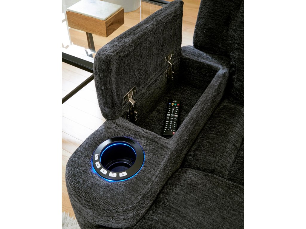 Lucky Charcoal Power Loveseat - image 4