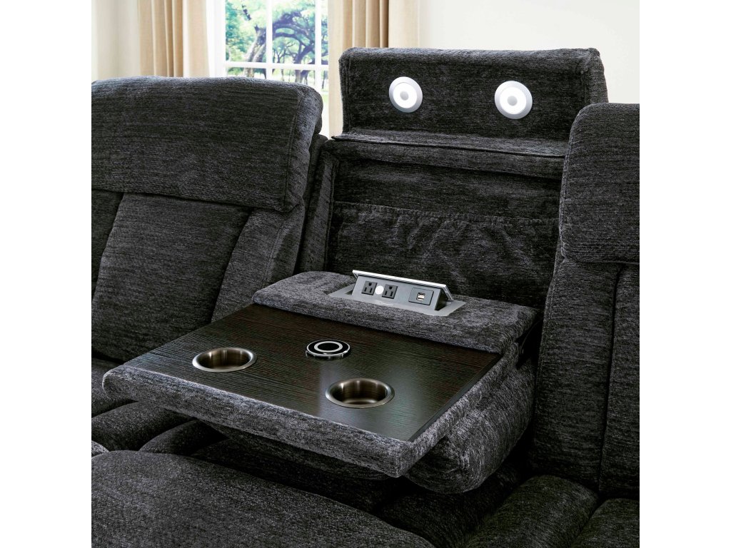 Lucky Charcoal Power Sofa Group - image 4