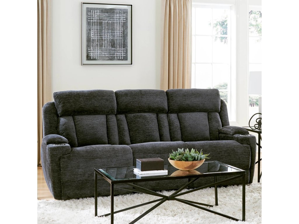 Lucky Charcoal Power Sofa - main image