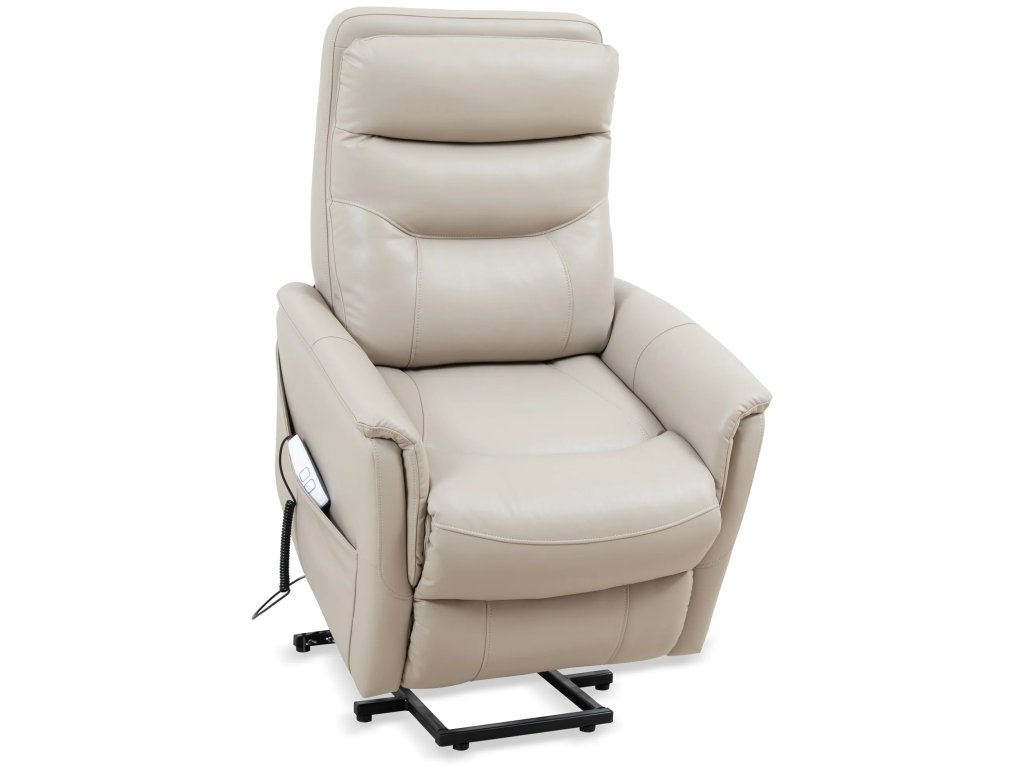 Soft Ivory Power Lift Recliner With Articulating Headrest - image 4