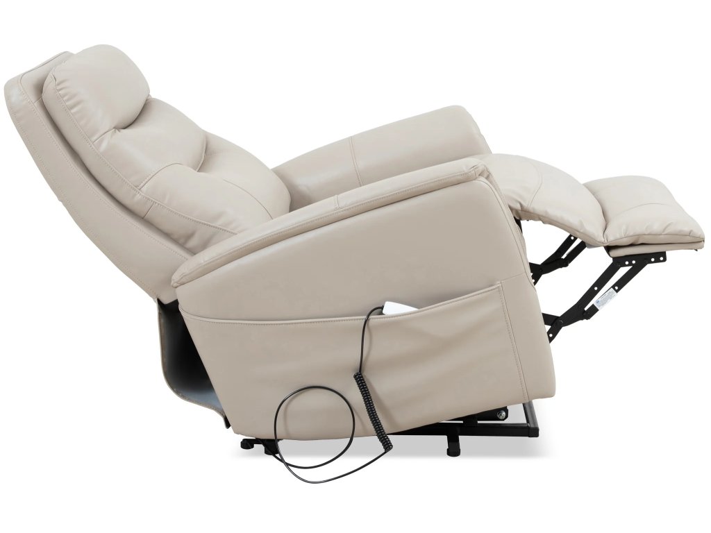 Soft Ivory Power Lift Recliner With Articulating Headrest - image 6