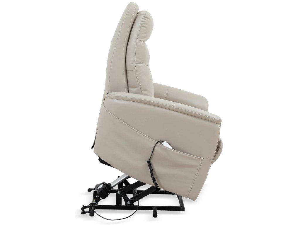 Soft Ivory Power Lift Recliner With Articulating Headrest - image 7