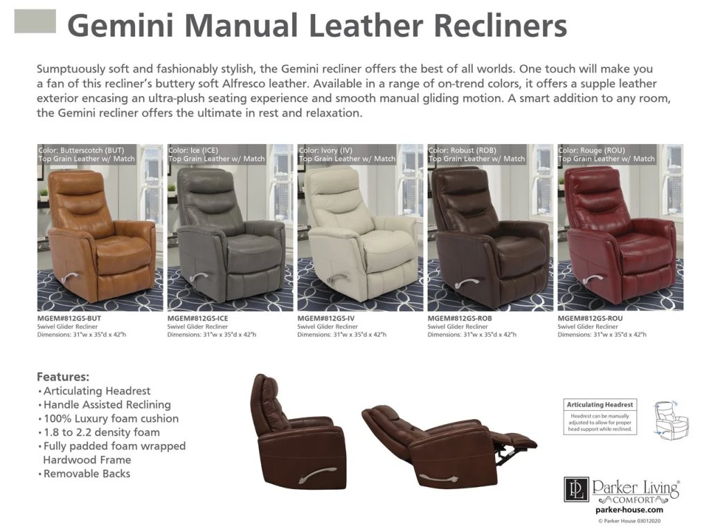 Ivory Manual Swivel Glider Recliner - image 7