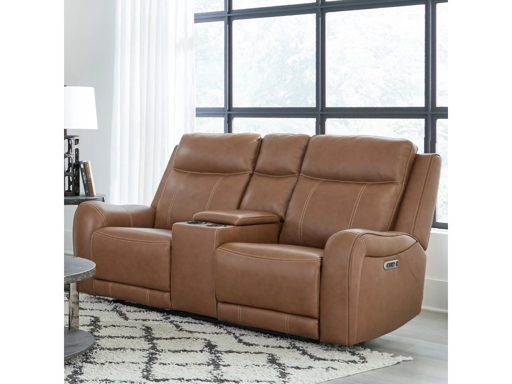 Butternut Power Console Loveseat With Power Headrests - main image