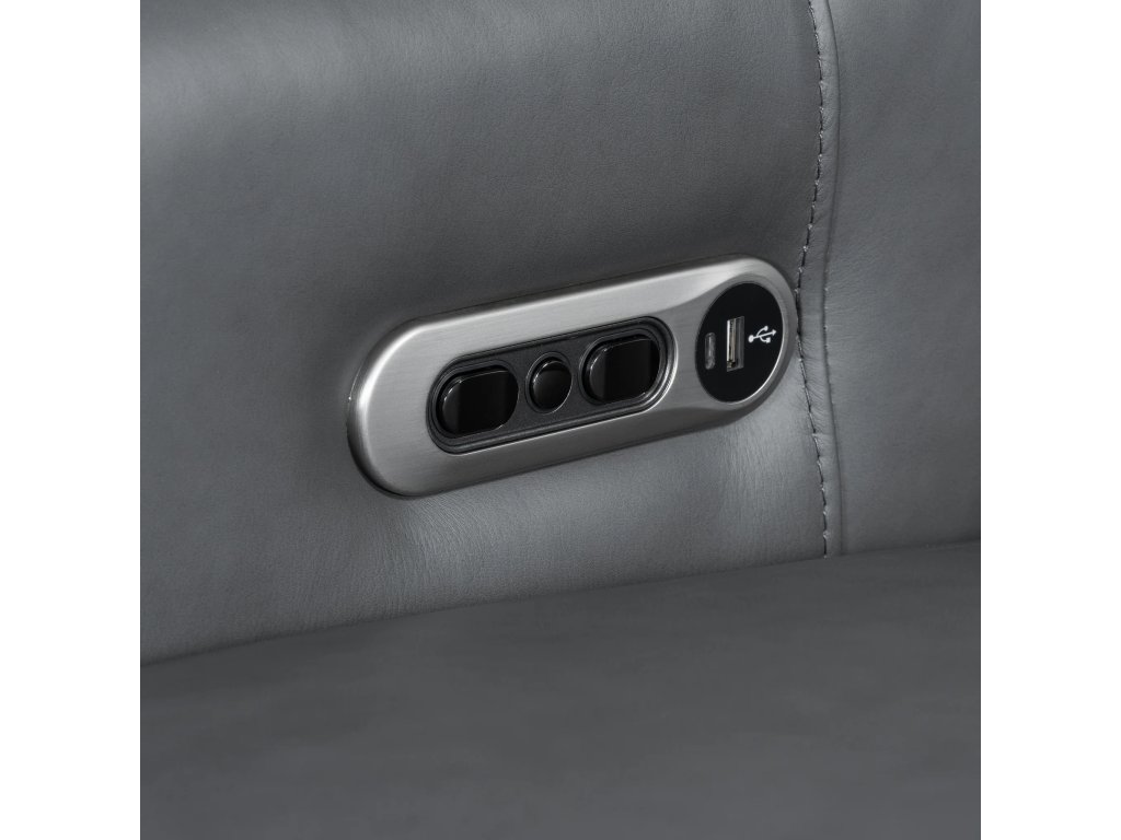 Echo Grey Power High Leg Recliner With Power Headrest - image 5