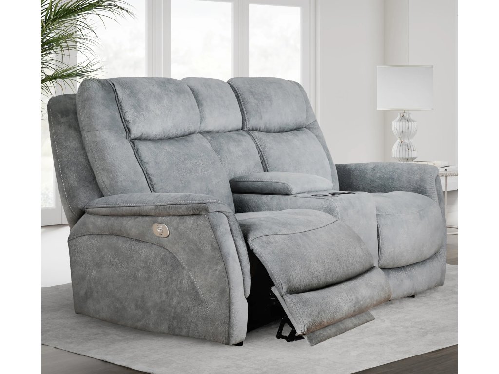 Hudson Grey Power Zero Gravity Console Loveseat - image 1