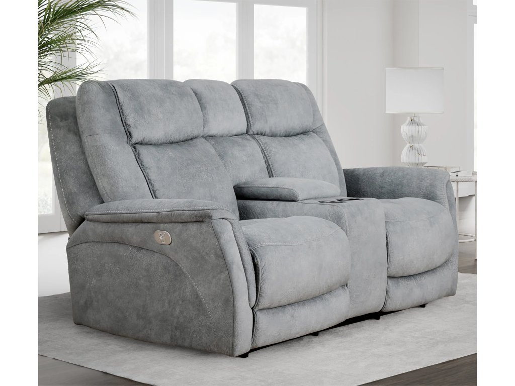Hudson Grey Power Zero Gravity Console Loveseat - main image