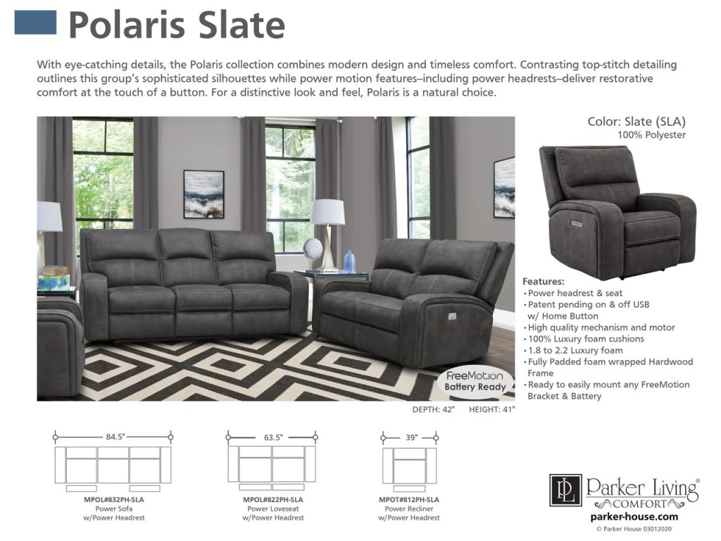 Slate Power Recliner - image 2