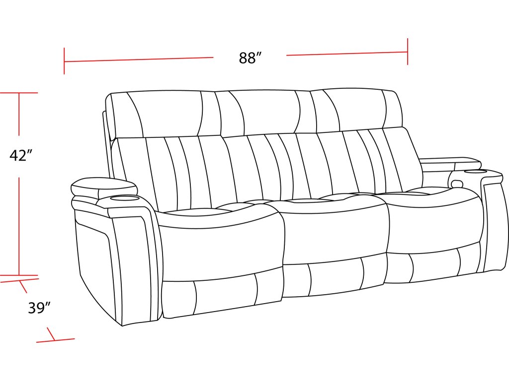 Fantom Ivory Power Drop Down Console Sofa - image 7