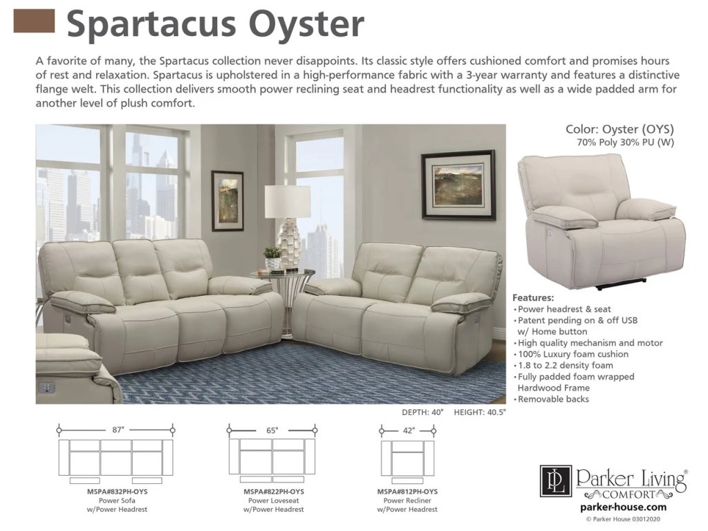 Oyster Power Loveseat - image 3