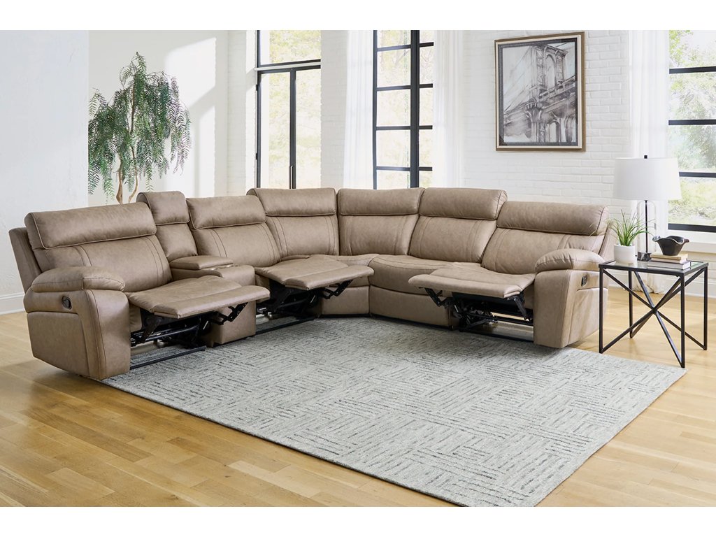 Theon Stokes Toffee 6Pc Package A Modular Reclining Sectional - image 1