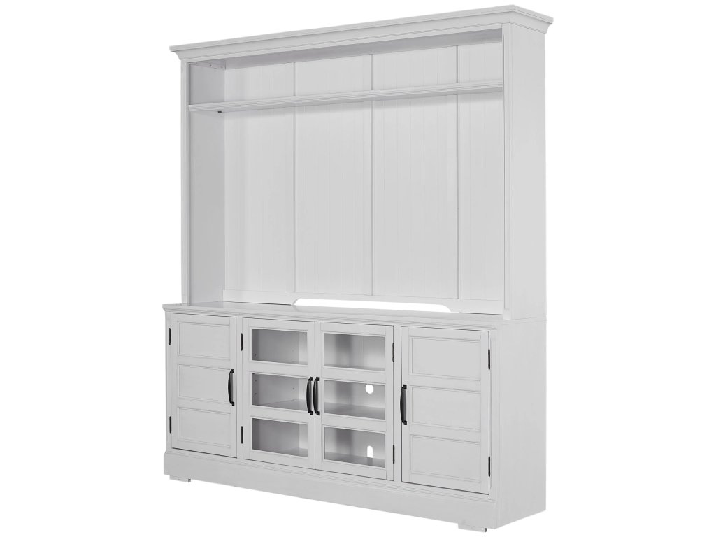 Shoreham Effortless White 76 In. Tv Console With Hutch - main image