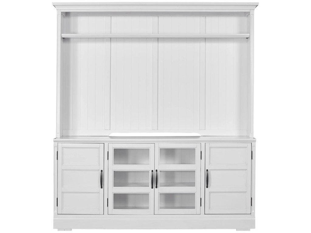 Shoreham Effortless White 76 In. Tv Console With Hutch - image 1