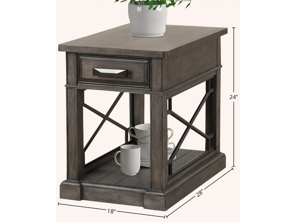 Smokey Grey Chairside Table - image 3