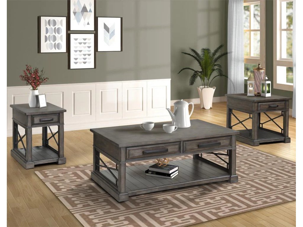 Smokey Grey Chairside Table - image 1
