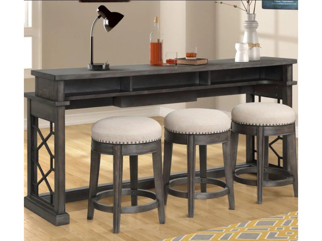 Smokey Grey Everywhere Console With 3 Stools - main image