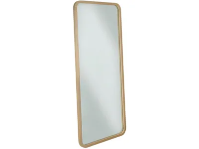 Penny Beveled Glass Floor Mirror in Buff Cream
