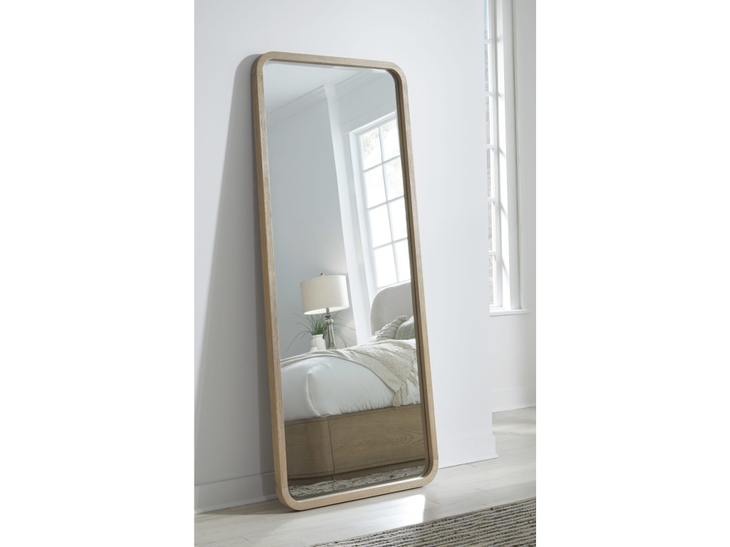 Penny Beveled Glass Floor Mirror in Buff Cream - image 2