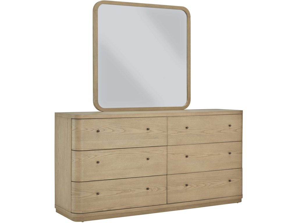 Penny Beveled Glass Wall or Dresser Mirror in Buff Cream - image 4