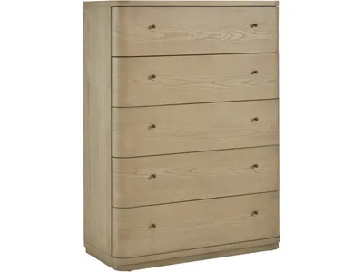 Penny Five Drawer White Ash Chest in Buff Cream - Alternative View