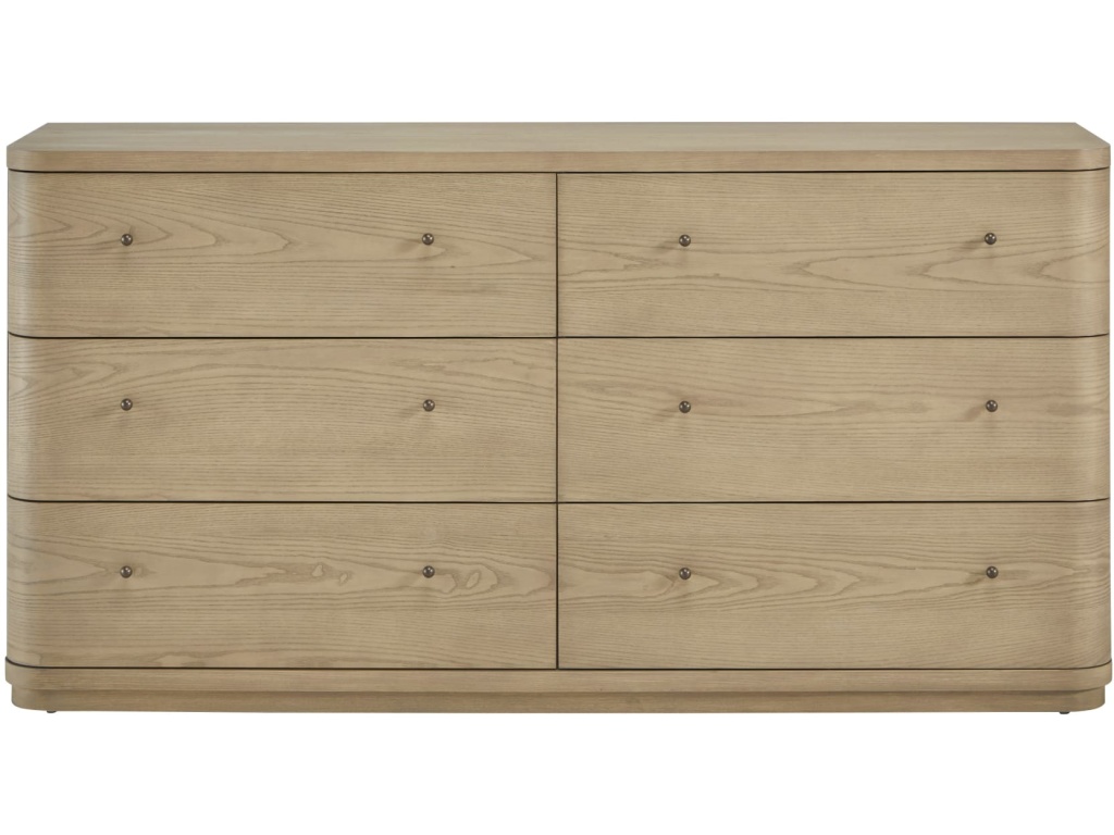 Penny Six Drawer White Ash Dresser in Buff Cream - image 1