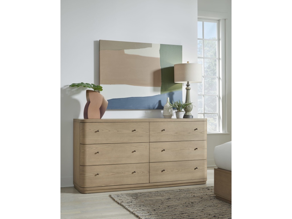 Penny Six Drawer White Ash Dresser in Buff Cream - main image