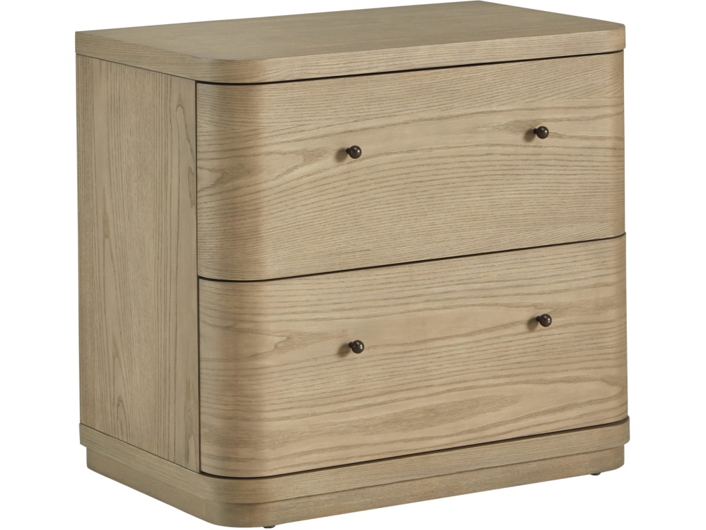 Penny Two Drawer White Ash Nightstand in Buff Cream - image 1