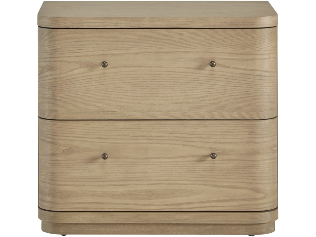 Penny Two Drawer White Ash Nightstand in Buff Cream - image 2