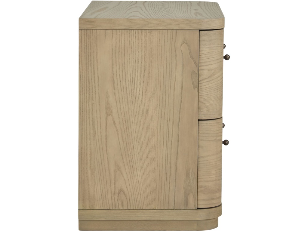 Penny Two Drawer White Ash Nightstand in Buff Cream - image 3