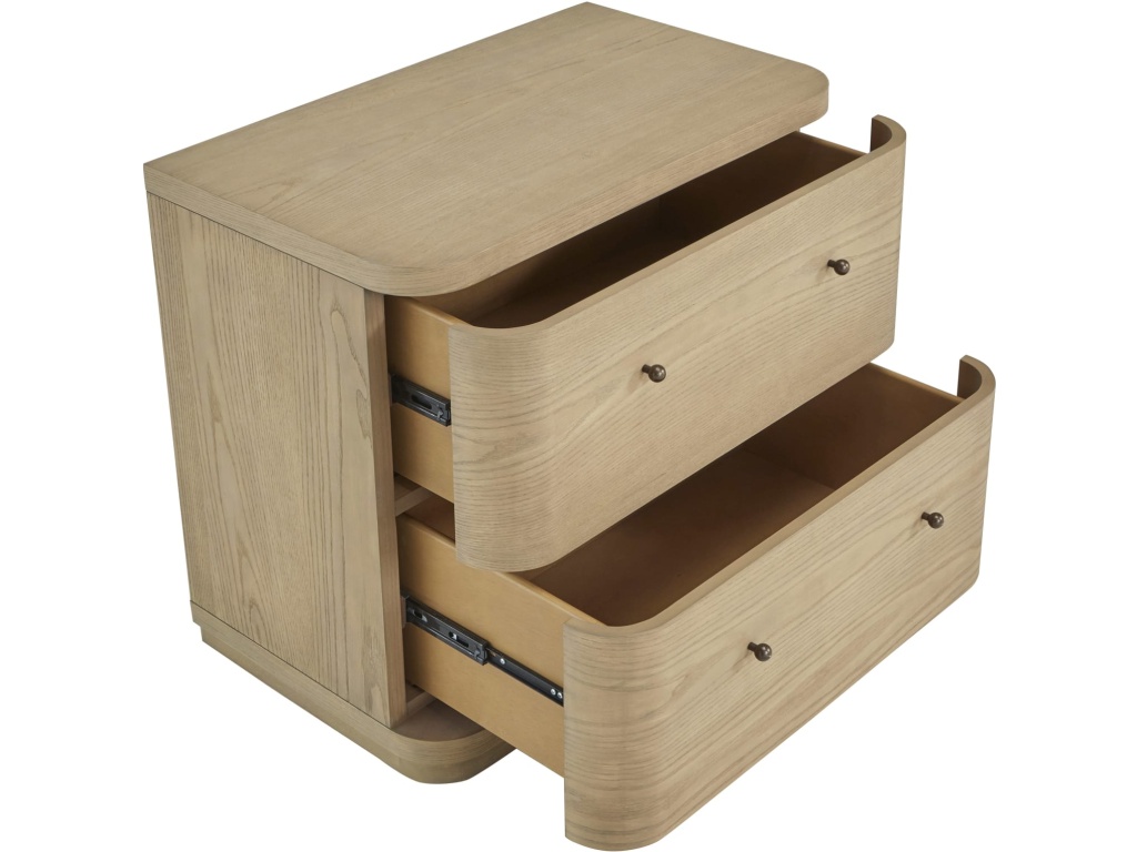 Penny Two Drawer White Ash Nightstand in Buff Cream - image 4