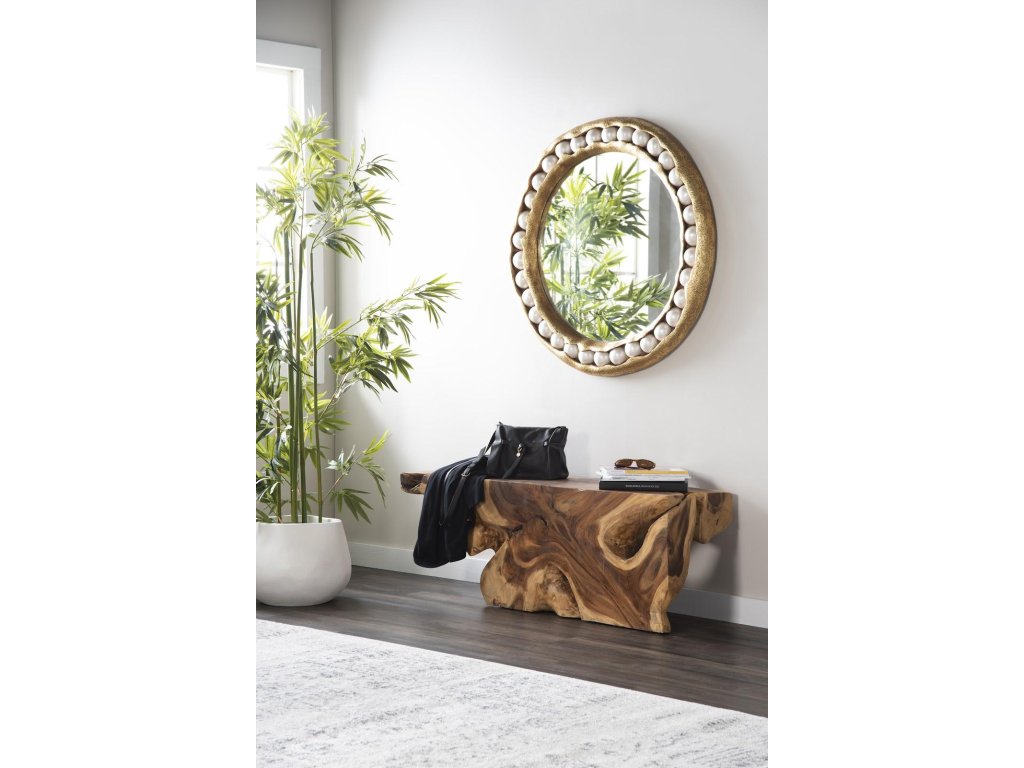 Pearl Mirror, Gold Leaf, Round - image 4