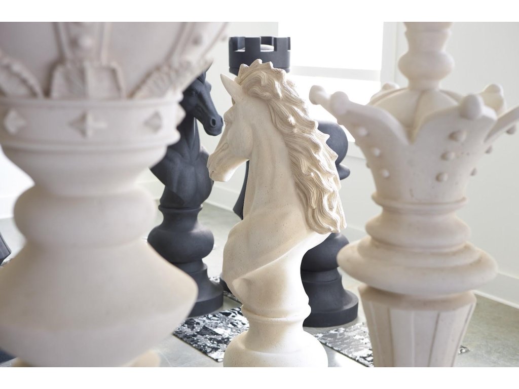 Knight Chess Sculpture, Cast Stone Black - image 8