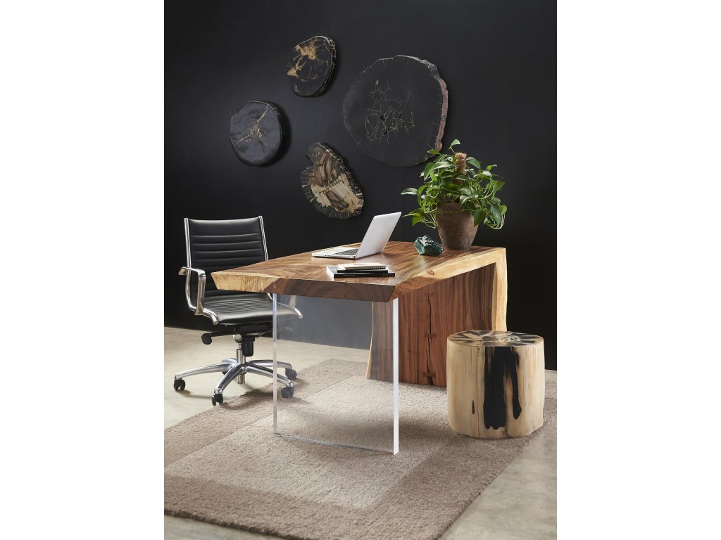 Waterfall Desk, Natural, Acrylic Leg - image 5
