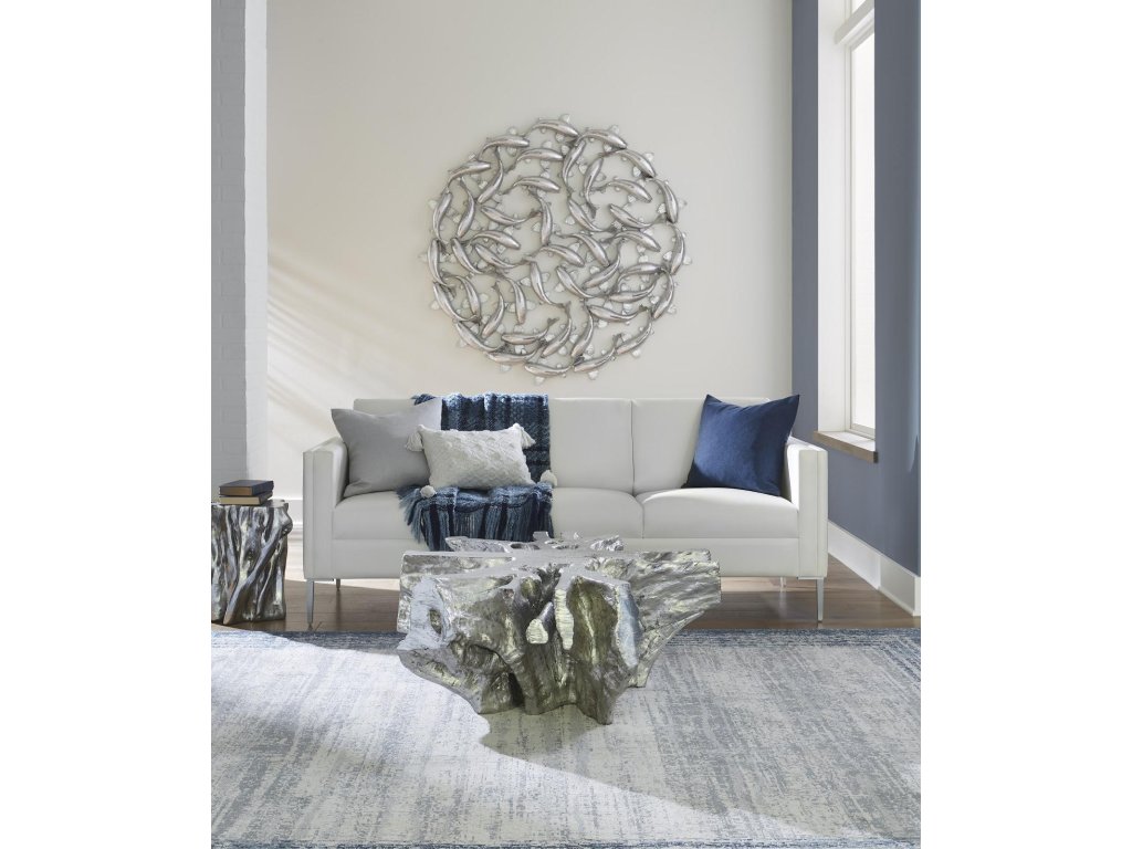 Asterisk Cast Root Coffee Table, Silver Leaf - image 4