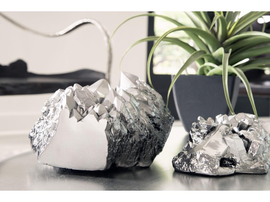 Cast Crystal Tabletop Accent, Liquid Silver, Large - image 4