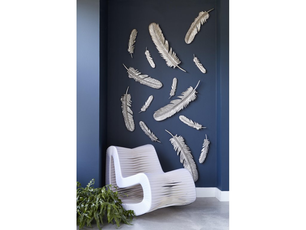 Feathers Wall Art, Small, Silver Leaf, Set of 2 - image 6