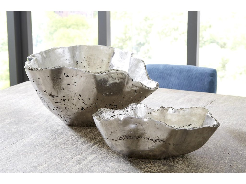Cast Onyx Bowl, Silver Leaf, Large - image 4