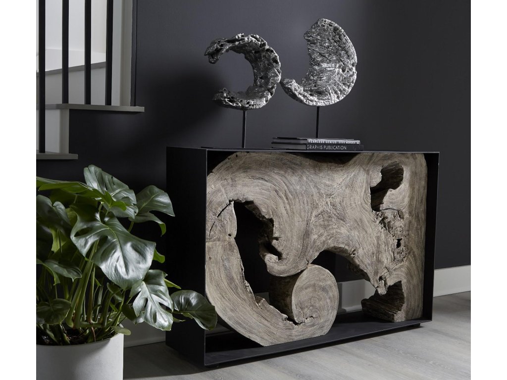 Cast Eroded Wood Circle on Stand, Silver Leaf, Assorted - image 4