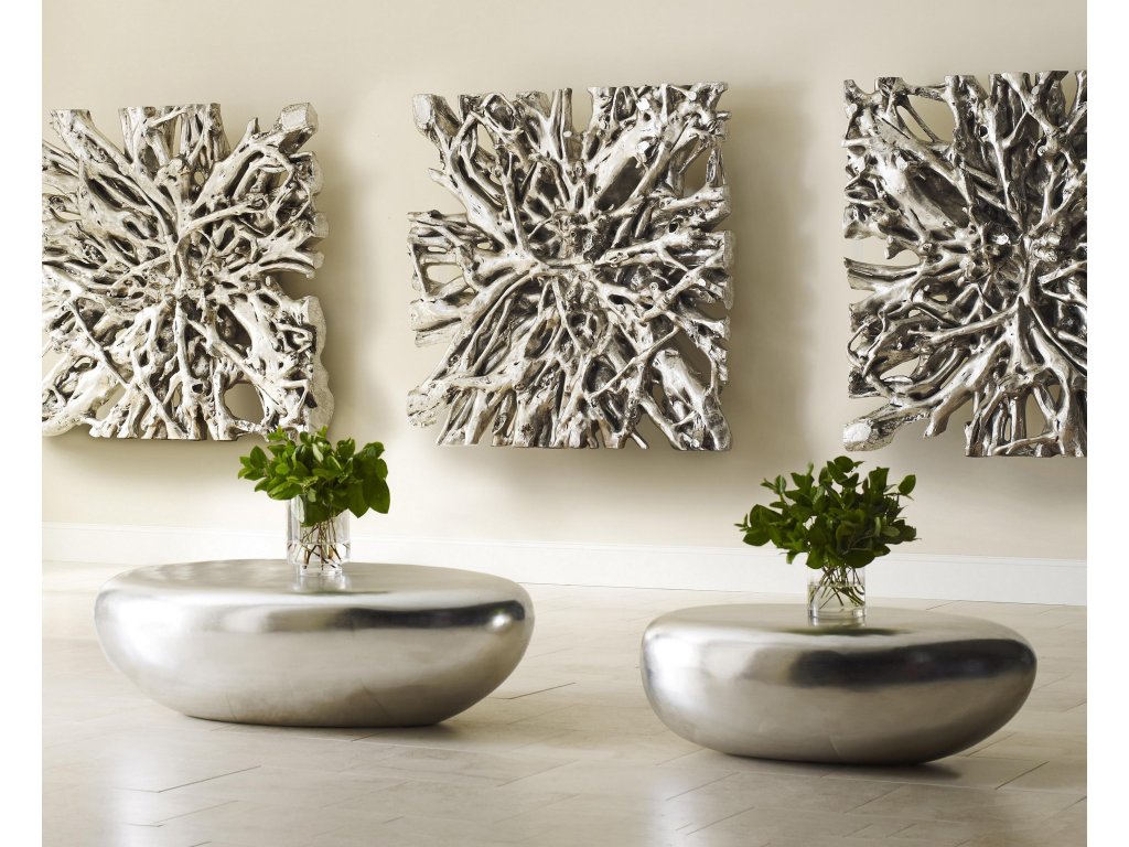 River Stone Coffee Table, Silver Leaf, Small - image 4