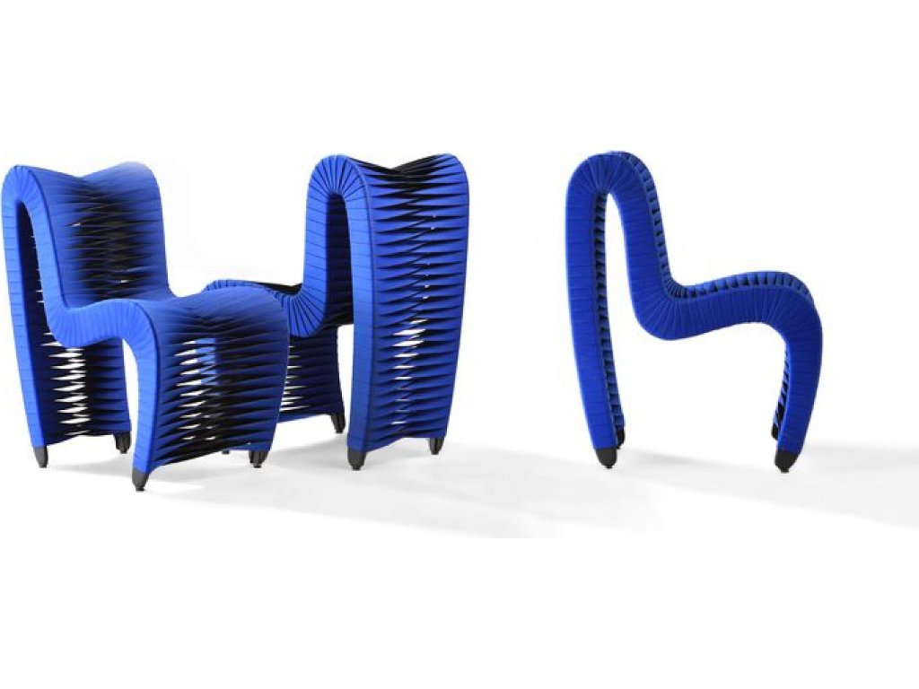 Seat Belt Dining Chair, Blue/Black - image 5