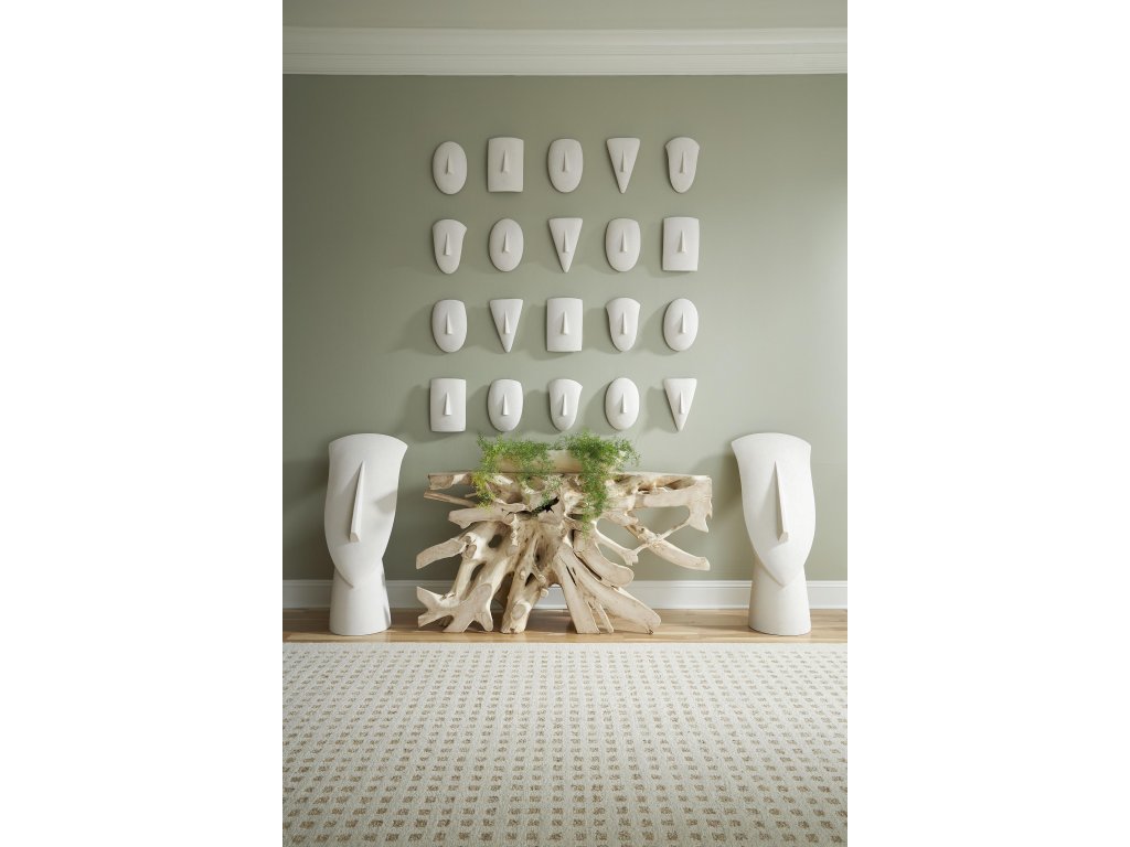 Geometric Cycladic Wall Art, Set of 5, White Stone - image 4