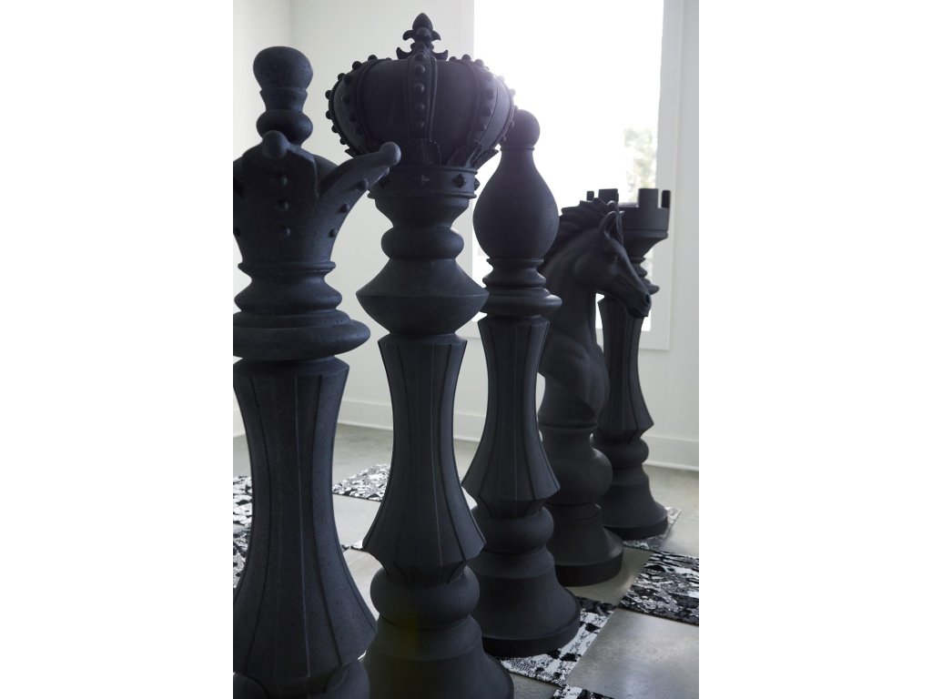 Knight Chess Sculpture, Cast Stone Black - image 5