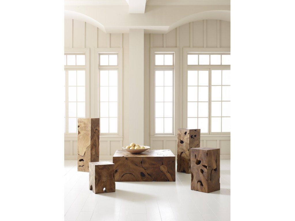 Teak Slice Stool, Square - image 3