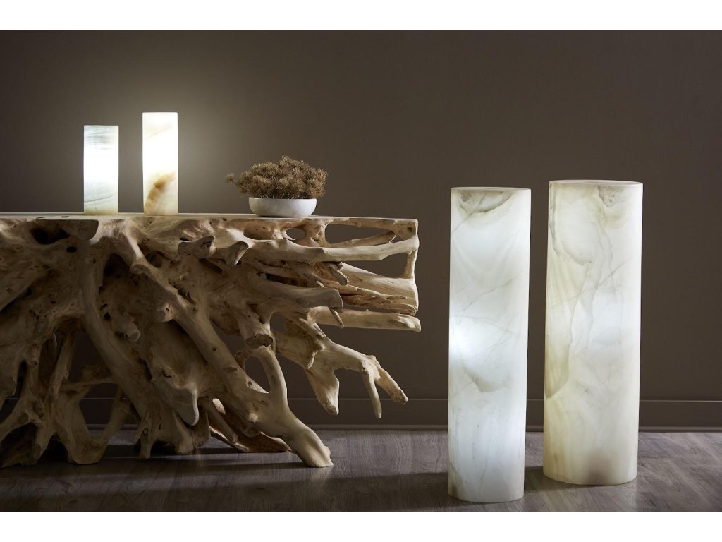 Onyx Lamp, Cylindrical, White - image 3