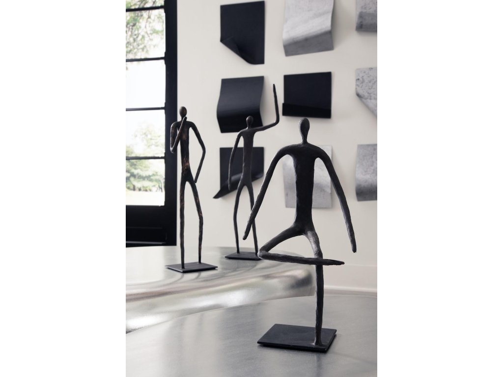 Abstract Figure on Metal Base, Bronze Finish, Arm Up - image 5