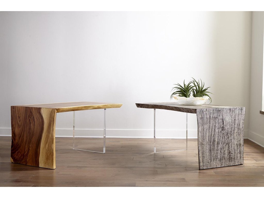 Waterfall Desk, Natural, Acrylic Leg - image 4