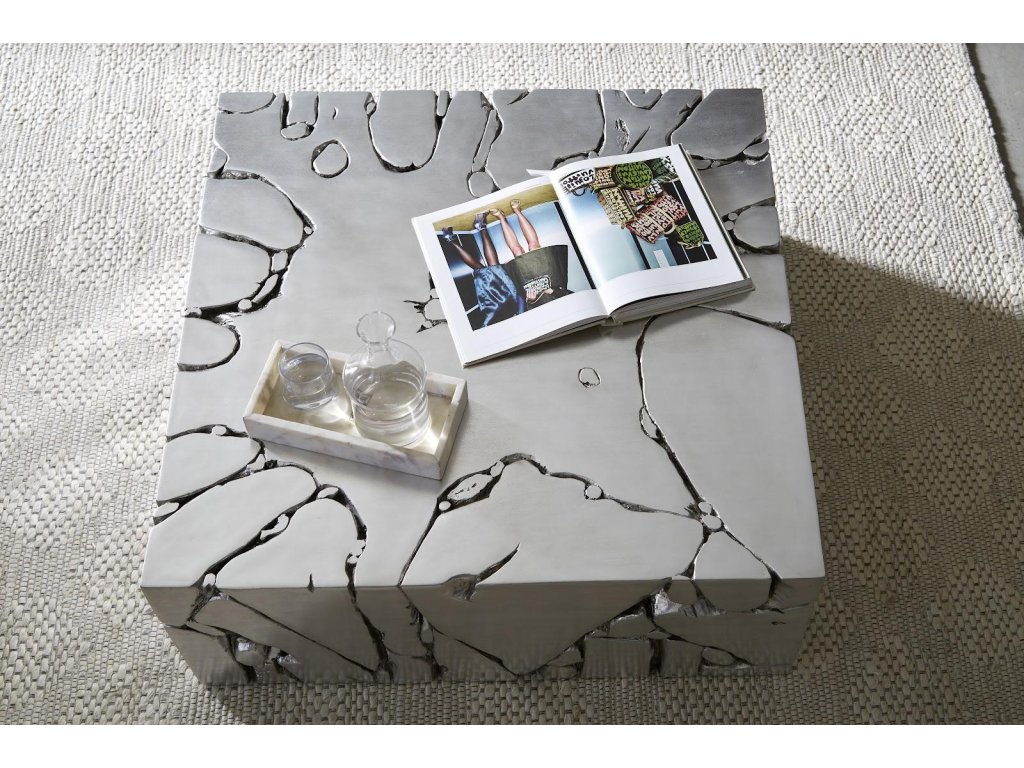 Chunk Square Coffee Table, Silver Leaf - image 3