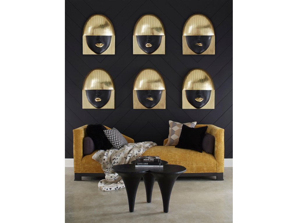 Fashion Faces Wall Art, Large, Smile, Black and Gold Leaf - image 6